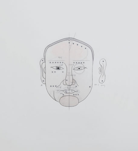 Lee Hyungkoo-Face Trace, 2010, Tracing paper, paper, pencil, acrylic, 55.5x41cm, Work, 60.3x45.2x2cm, Frame